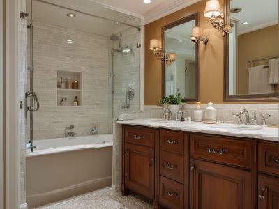 Traditional bathroom design featuring classic fixtures, warm colors, and timeless architectural elements